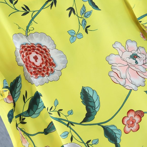 LOFT Petite Yellow Floral Pattern Shirt - Picture 2 of 6